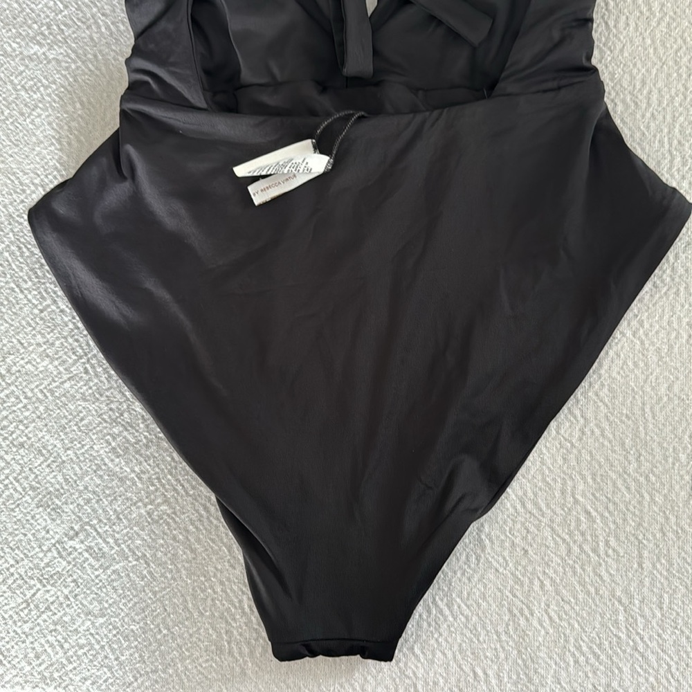 BECCA Color Code Shirred Front One Piece, Black, Small, $138 - Picture 12 of 12